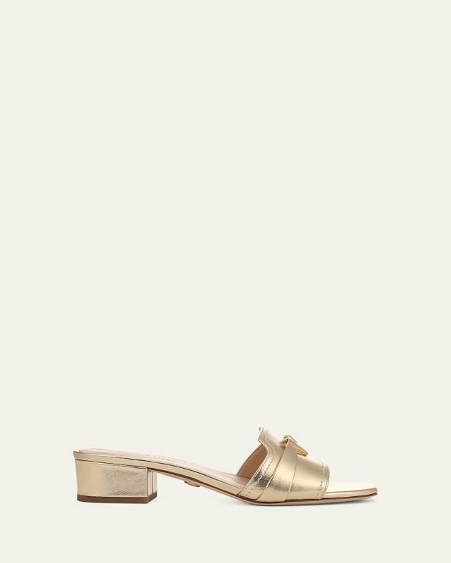 Annette Metallic Medallion Mule Sandals